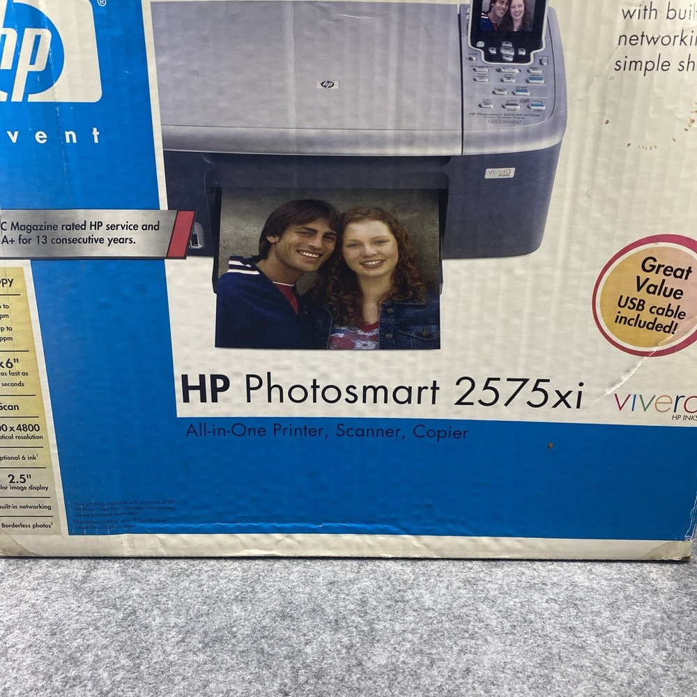 HP Photosmart 2575xi All in One Printer/Copier/Scanner NEW OPEN BOX